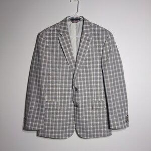 Tommy Hilfiger Mens Blazer 42 R Sport Coat Grey Glen Check The Flex Cotton NWOT